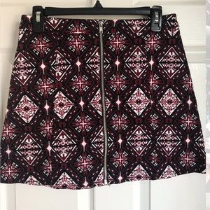 Zip up mini skirt